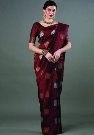 Picture of Nice Silk Maroon Saree