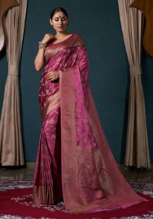 Picture of Charming Satin & Silk Pale Violet Red Saree