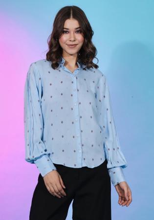 Picture of Pretty Rayon Light Steel Blue Kurtis & Tunic