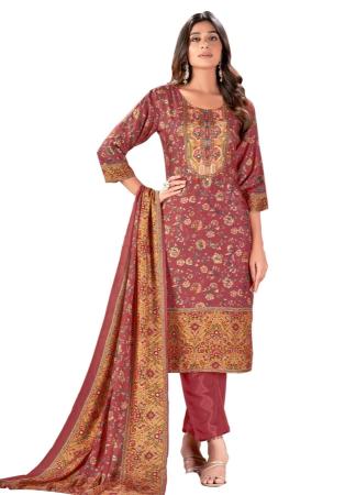 Picture of Excellent Satin Maroon Readymade Salwar Kameez