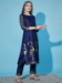 Picture of Cotton & Silk Dark Slate Blue Readymade Salwar Kameez