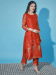 Picture of Cotton & Silk Indian Red Readymade Salwar Kameez