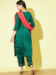 Picture of Stunning Silk Sea Green Readymade Salwar Kameez