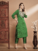 Picture of Silk Dark Olive Green Readymade Salwar Kameez