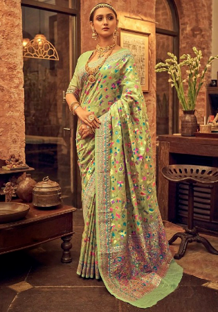 Picture of Graceful Silk Dark Khaki Saree