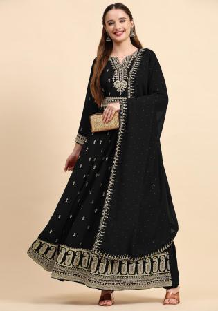 Picture of Magnificent Georgette Black Anarkali Salwar Kameez