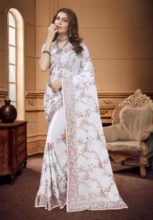 Picture of Fascinating Georgette White Saree