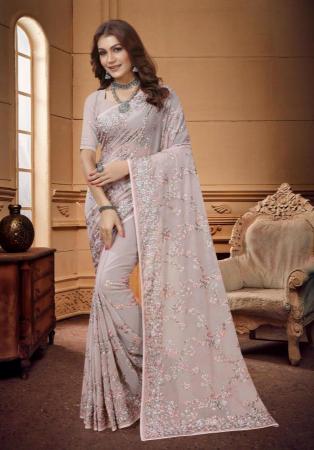 Picture of Shapely Georgette Silver Saree