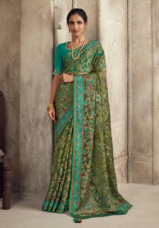 Picture of Beauteous Organza Sea Green Saree