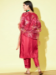 Picture of Exquisite Silk Fire Brick Readymade Salwar Kameez