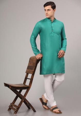 Picture of Delightful Cotton Cadet Blue Kurtas