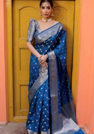 Picture of Lovely Silk Midnight Blue Saree