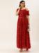 Picture of Good Looking Georgette & Organza Maroon Readymade Gown