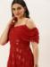 Picture of Good Looking Georgette & Organza Maroon Readymade Gown