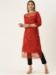 Picture of Cotton & Organza Fire Brick Kurtis And Tunic