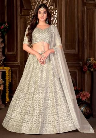 Picture of Fascinating Net Linen Lehenga Choli