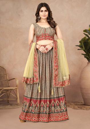 Picture of Fine Silk Rosy Brown Lehenga Choli