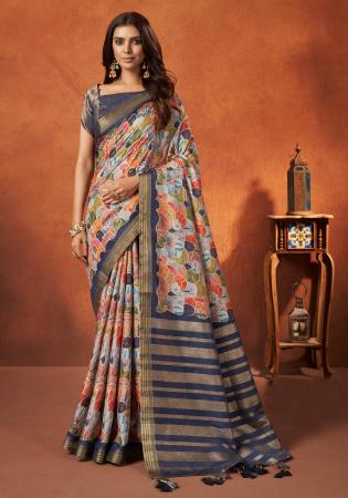 Picture of Splendid Crepe & Silk Silver Saree