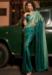 Picture of Shapely Georgette & Satin Dark Sea Green Saree