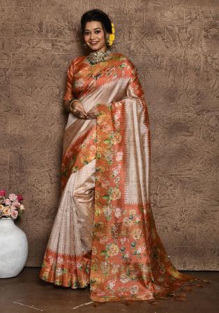 Picture of Comely Silk Tan Saree