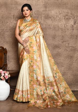 Picture of Admirable Silk Dark Khaki Saree