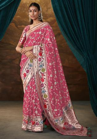 Picture of Statuesque Silk Deep Pink Saree