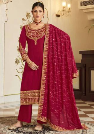 Picture of Splendid Linen Pink Straight Cut Salwar Kameez