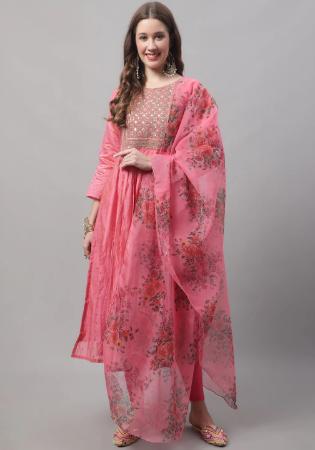 Picture of Fascinating Chiffon Pink Readymade Salwar Kameez