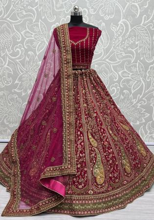 Picture of Marvelous Chiffon & Net Deep Pink Lehenga Choli