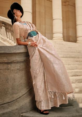 Picture of Beauteous Silk Pale Golden Rod Saree