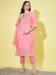 Picture of Cotton & Silk Light Pink Readymade Salwar Kameez