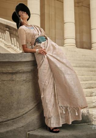 Picture of Pretty Silk Beige Saree