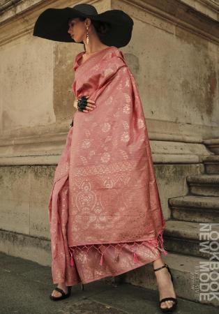 Picture of Ravishing Silk Pale Violet Red Saree