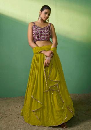 Picture of Statuesque Georgette Olive Lehenga Choli