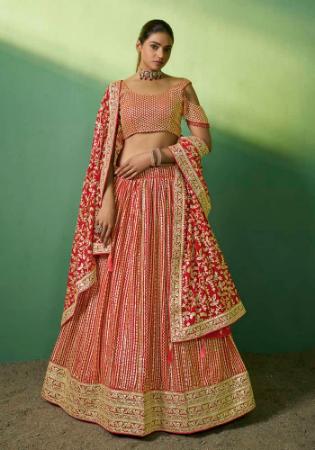 Picture of Charming Georgette Crimson Lehenga Choli