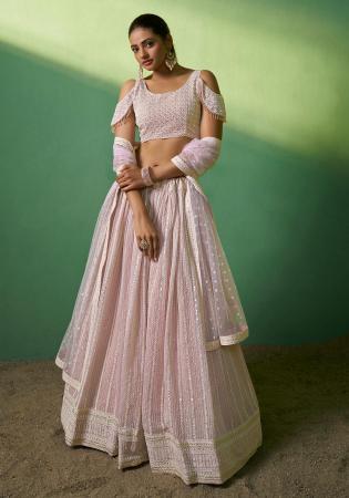 Picture of Pretty Georgette Rosy Brown Lehenga Choli