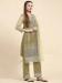 Picture of Grand Net Dark Khaki Straight Cut Salwar Kameez