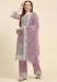 Picture of Shapely Net Plum Straight Cut Salwar Kameez