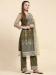 Picture of Net Dark Olive Green Straight Cut Salwar Kameez