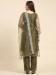 Picture of Net Dark Olive Green Straight Cut Salwar Kameez