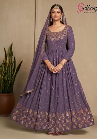 Picture of Georgette Dim Gray Straight Cut Salwar Kameez