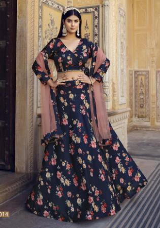 Picture of Good Looking Silk Midnight Blue Lehenga Choli