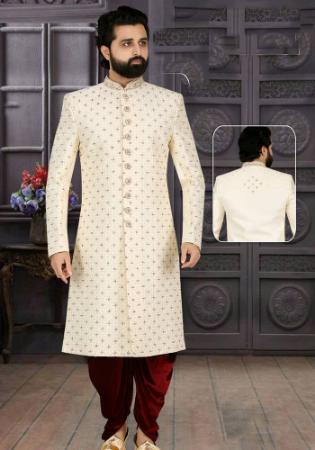 Picture of Graceful Silk Beige Sherwani