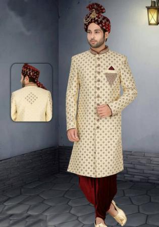 Picture of Fascinating Georgette Beige Sherwani