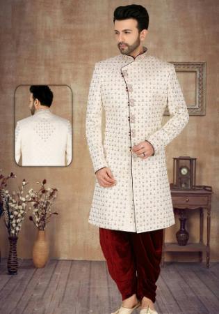 Picture of Ideal Georgette Beige Sherwani