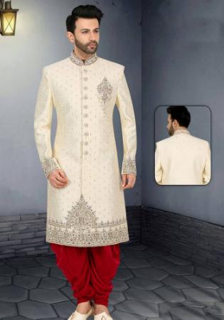 Picture of Marvelous Georgette Beige Sherwani