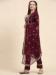 Picture of Georgette Dark Magenta Straight Cut Salwar Kameez