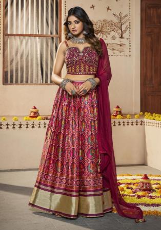 Picture of Nice Silk Dark Red Lehenga Choli