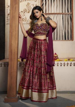 Picture of Comely Silk Maroon Lehenga Choli