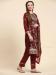 Picture of Georgette Saddle Brown Straight Cut Salwar Kameez